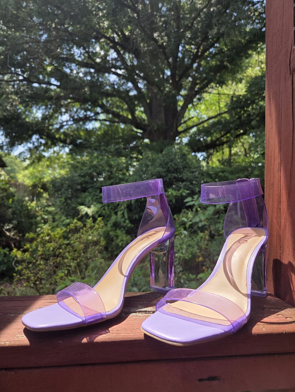 ✨️ LN Lilac Clear Strap Block Heel Sandals - Picture 5 of 6